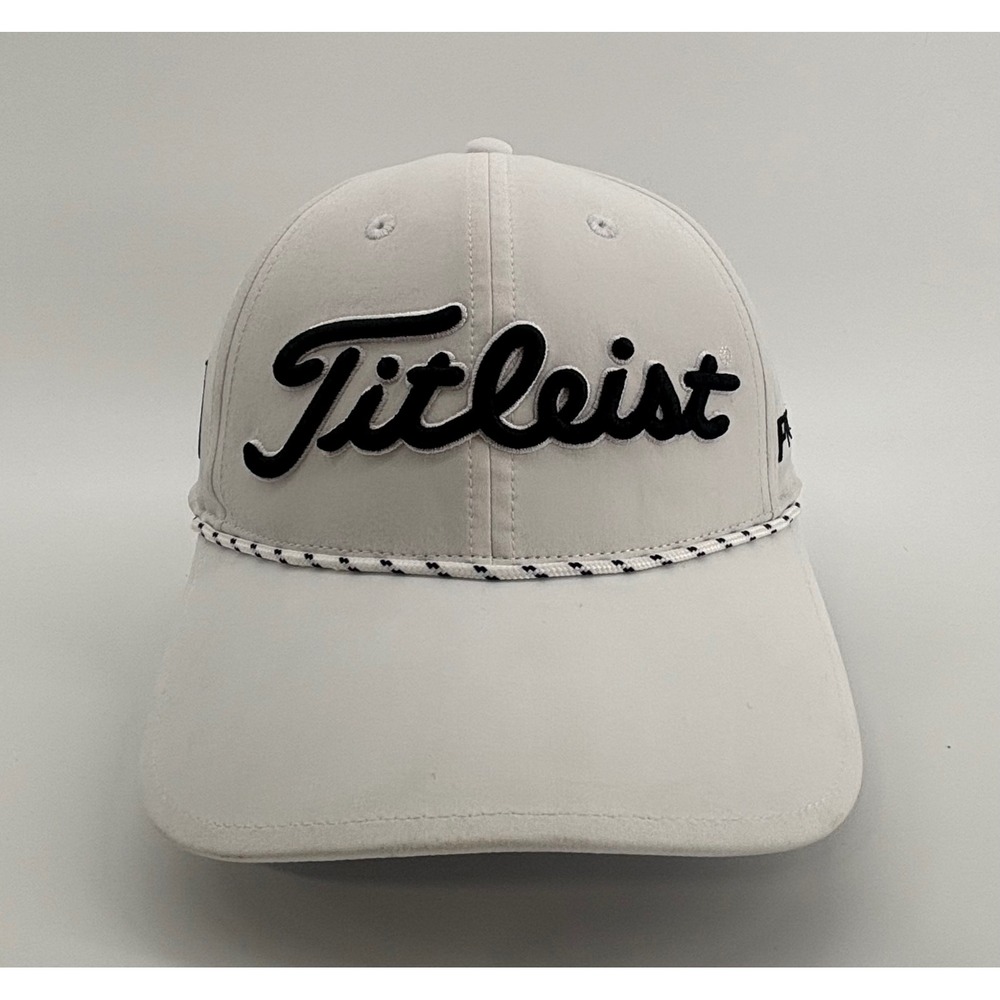 Titleist Golf Hat White Rope Accent Logo Pro V1 FJ Footjoy Adjustable Cap